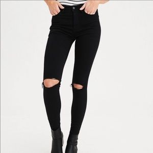 American Eagle Black Ripped Jeans